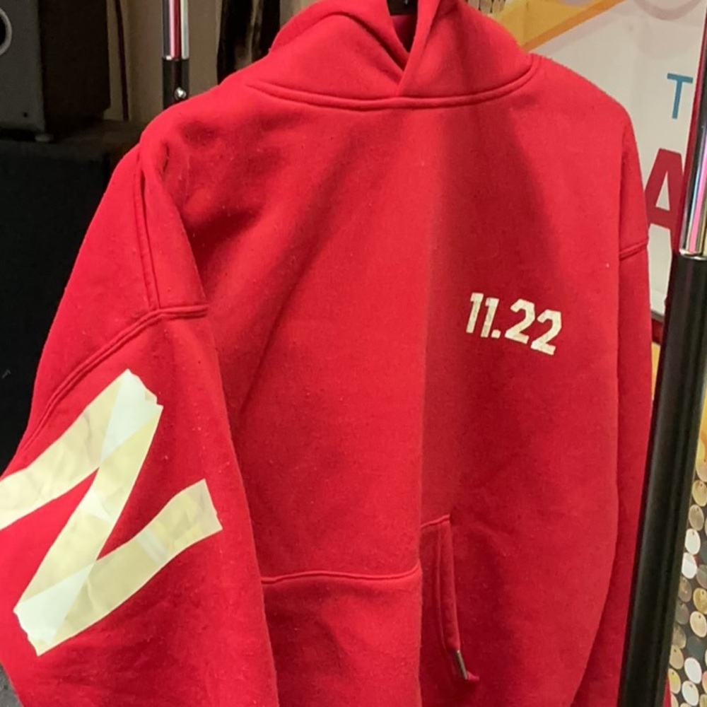 Red Hoodie with White Accents